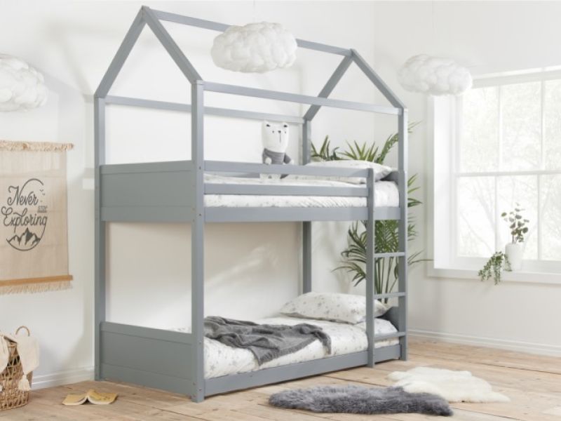 Birlea Home 3ft Single Grey Wooden Bunk Bed