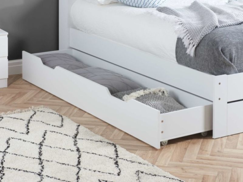 Birlea Alfie 4ft6 Double White Storage Bed With Drawer