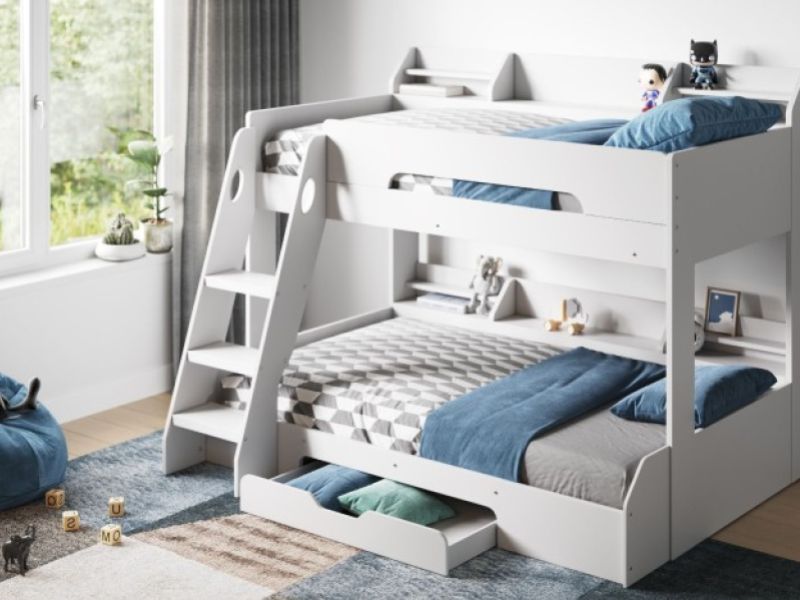 Flair Furnishings Flick White Triple Sleeper Bunk Bed