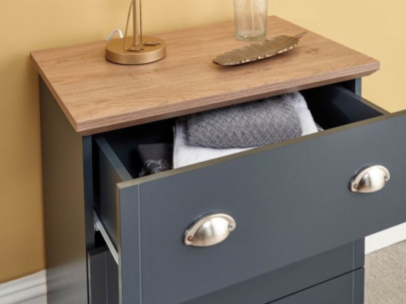 GFW Kendal 3 Drawer Chest In Slate Blue