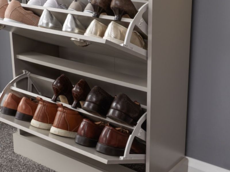 GFW Kendal Deluxe Shoe Cabinet In Grey