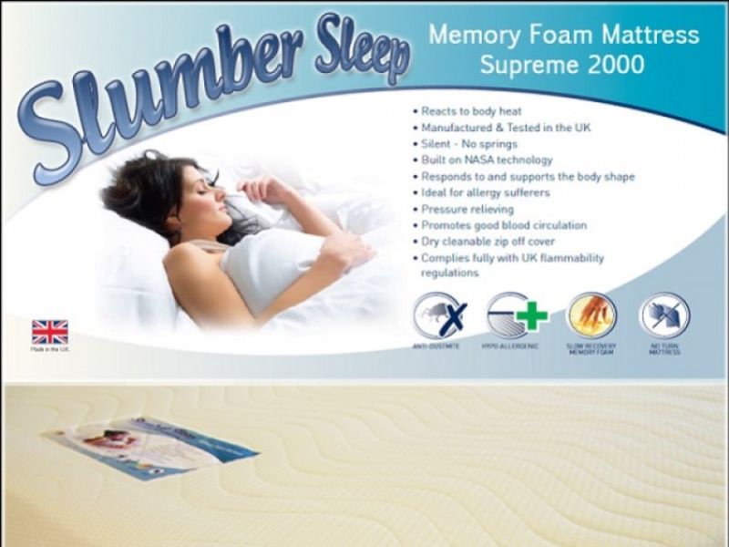 Time Living Slumber Sleep Premium 2000 4ft Small Double Memory Foam Mattress