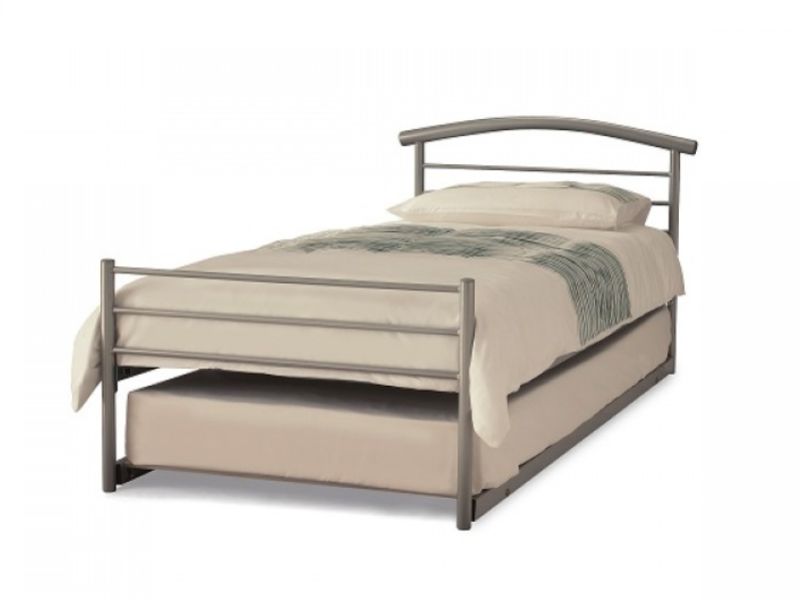 Serene Brennington 2ft6 Small Single Silver Metal Guest Bed Frame