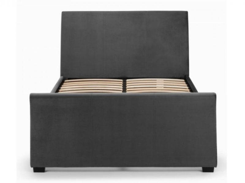 Julian Bowen Capri 6ft Super Kingsize Dark Grey Velvet Fabric Storage Bed