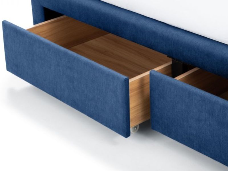Julian Bowen Fullerton 4ft6 Double Blue Fabric Storage Bed Frame