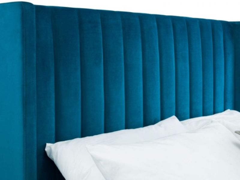 Julian Bowen Langham 6ft Super Kingsize Teal Fabric Ottoman Bed Frame
