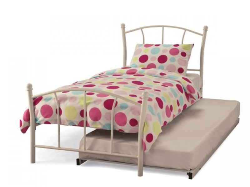 Serene Penny 3ft Single White Metal Guest Bed Frame