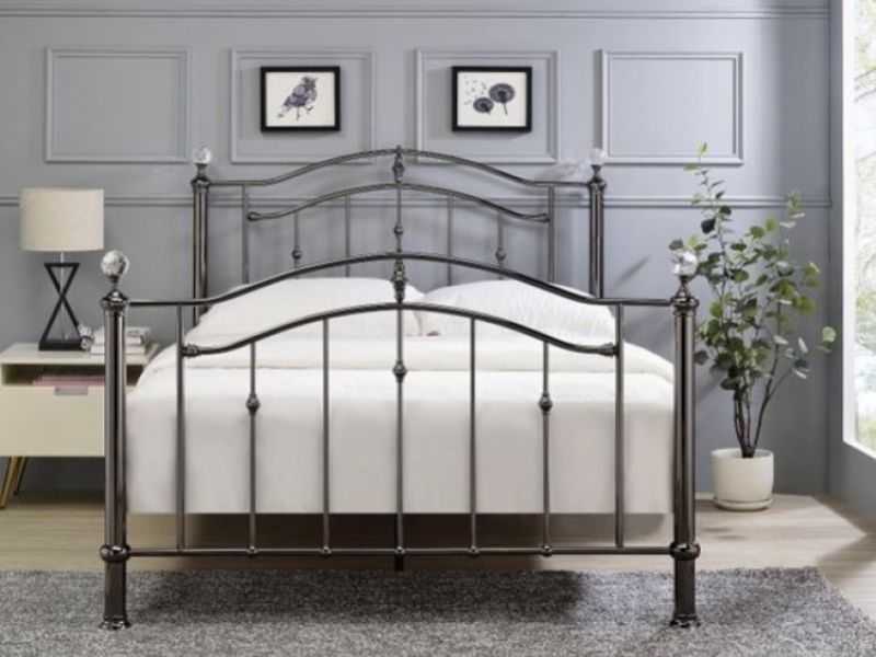 Limelight Callisto 5ft Kingsize Black Chrome Metal Bed Frame With Choice Of Finials