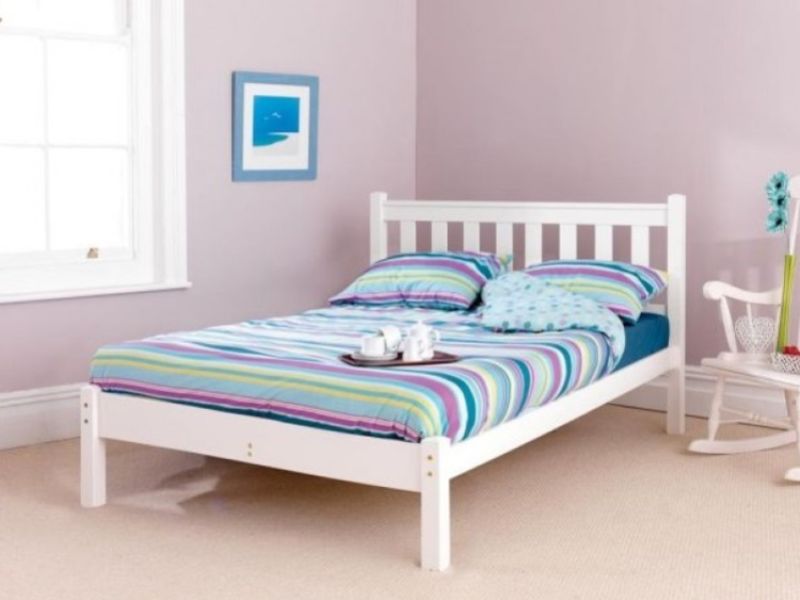 Friendship Mill Shaker Low Foot End 4ft Small Double Pine Wooden Bed Frame In White