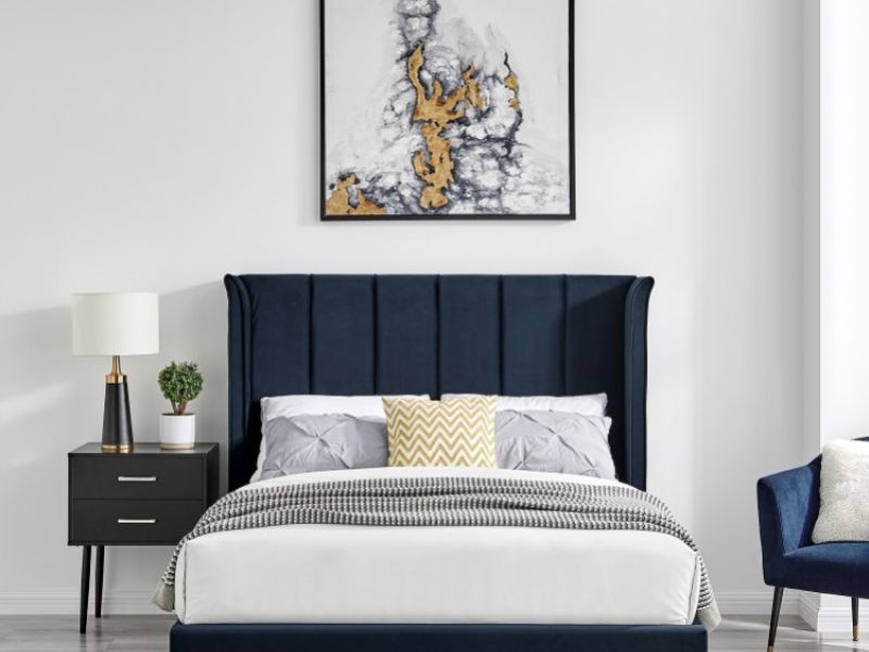 Limelight Polaris 4ft6 Double Navy Blue Fabric Bed Frame