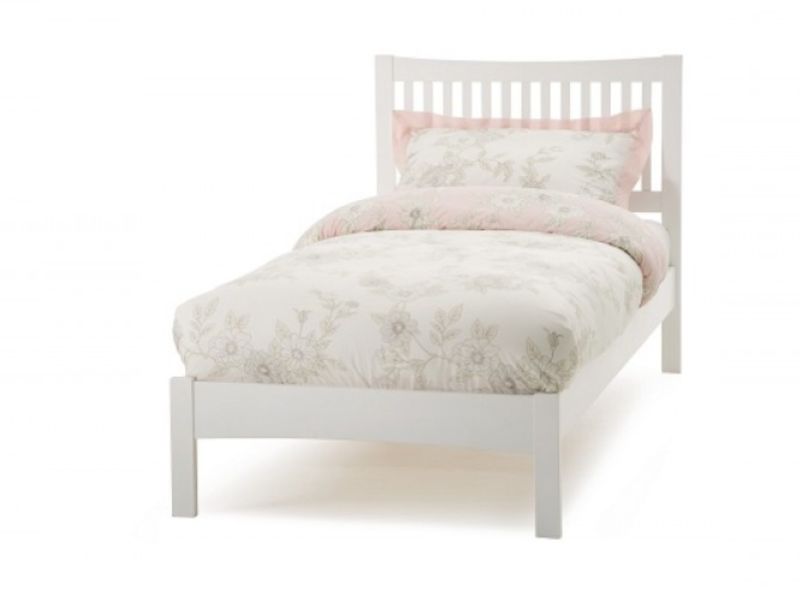 Serene Mya Opal White 3ft Single Wooden Bed Frame