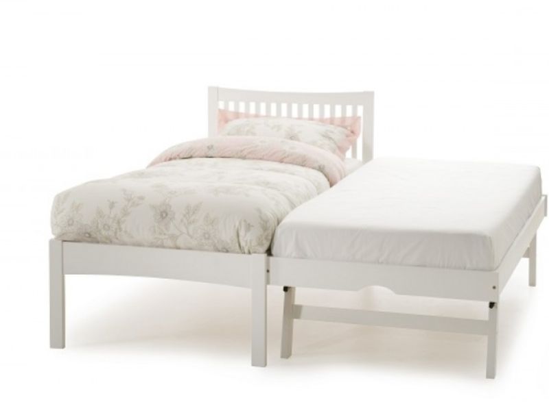 Serene Mya Opal White 3ft Single Wooden Guest Bed Frame