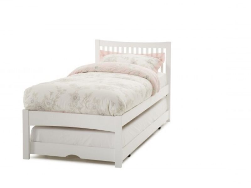 Serene Mya Opal White 3ft Single Wooden Guest Bed Frame