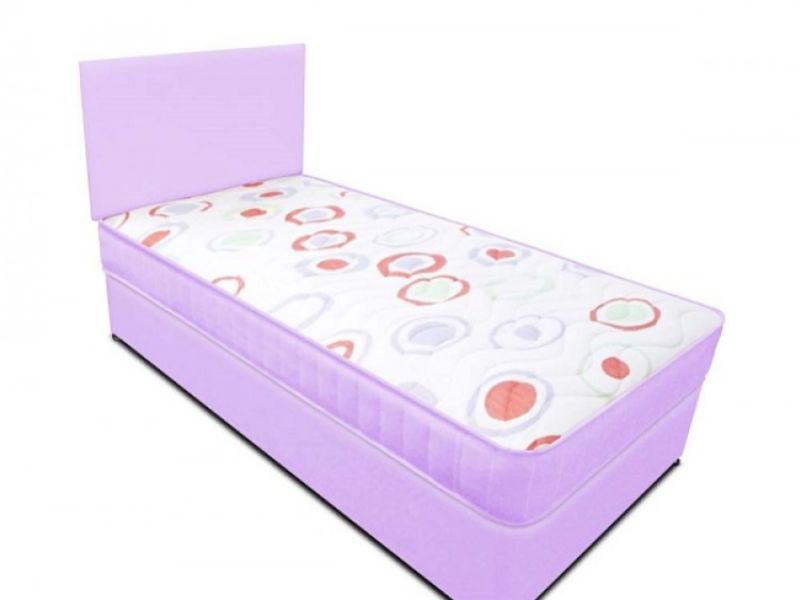 Joseph Planet Lilac 3ft Single Open Coil (Bonnell) Spring Divan Bed WITH FREE HEADBOARD