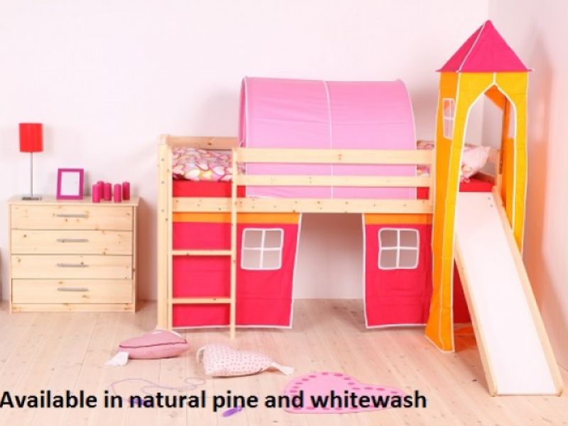 Thuka Hit 16 Childrens Mid Sleeper Bed Frame Available in Natural or Whitewash