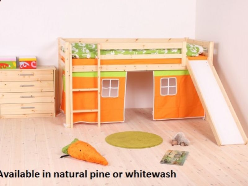 Thuka Hit 26 Childrens Mid Sleeper Bed Frame Available in Natural or Whitewash