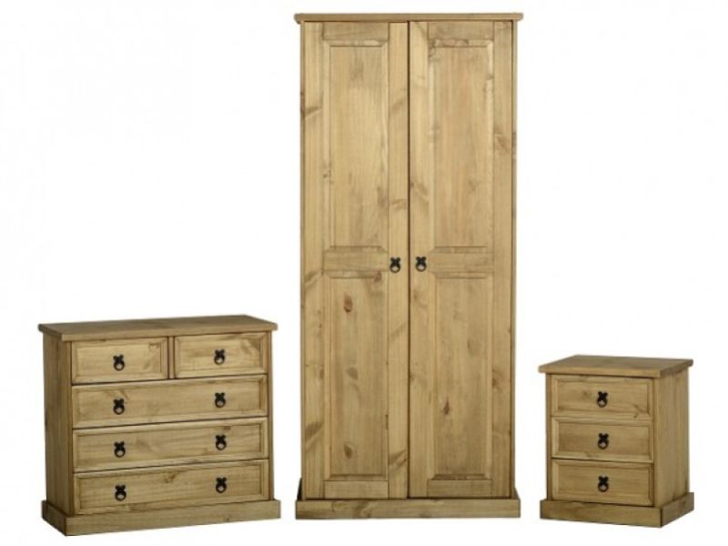 Seconique Mexican Bedroom Furniture Set in Distressed Waxed Pine