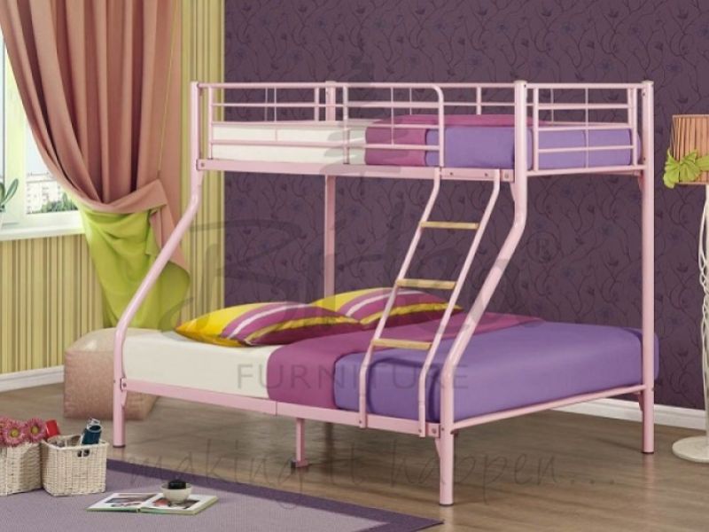 Birlea Nexus Pink Metal Triple Sleeper Bunk Bed