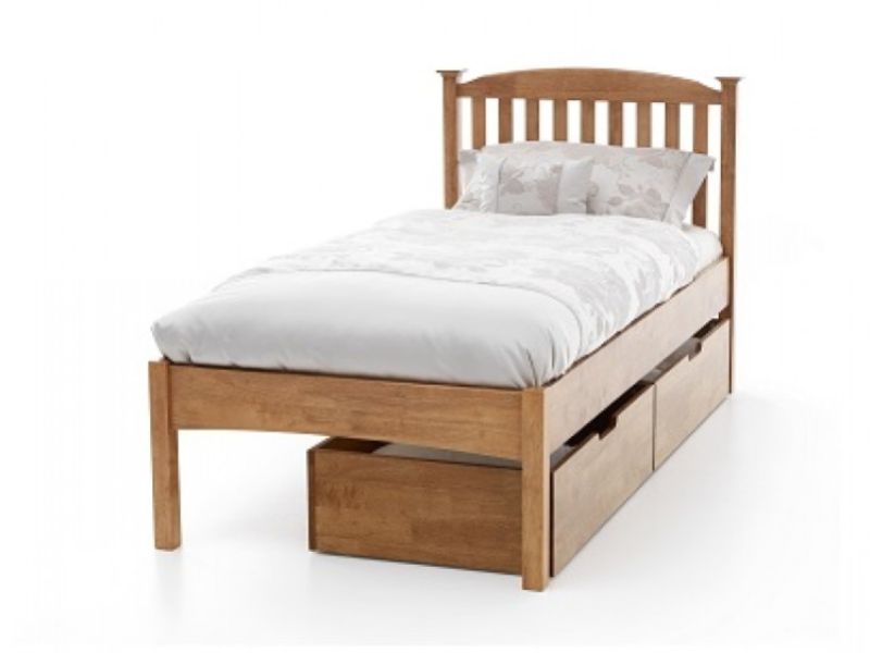 Serene Eleanor 5ft King Size Oak Finish Wooden Bed Frame with Low Footend