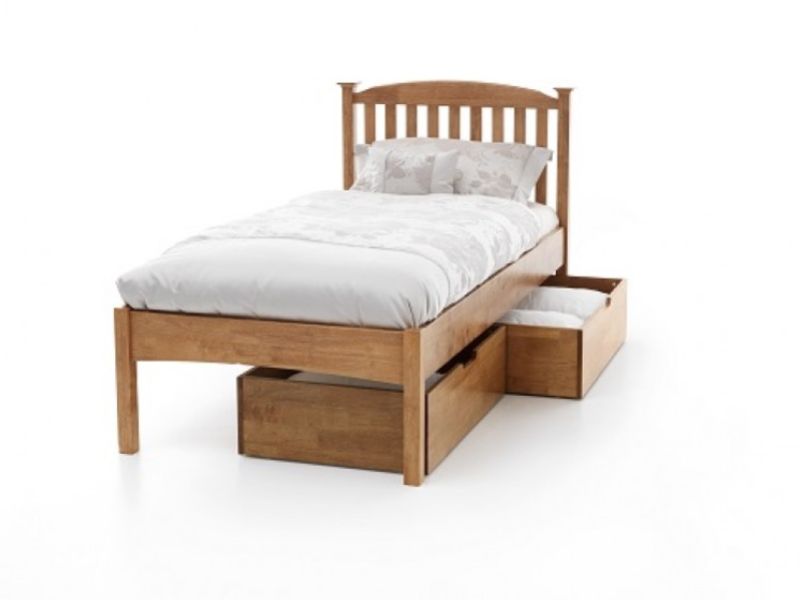 Serene Eleanor 5ft King Size Oak Finish Wooden Bed Frame with Low Footend