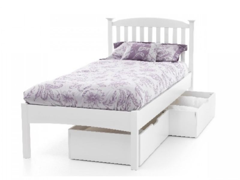 Serene Eleanor 6ft Super King Size White Wooden Bed Frame with Low Footend