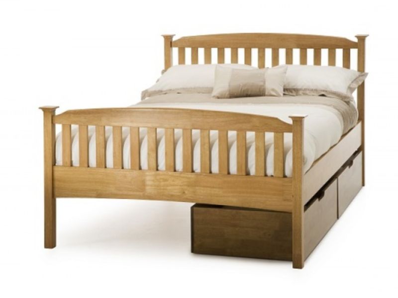 Serene Eleanor 6ft Super King Size Oak Finish Wooden Bed Frame with High Footend