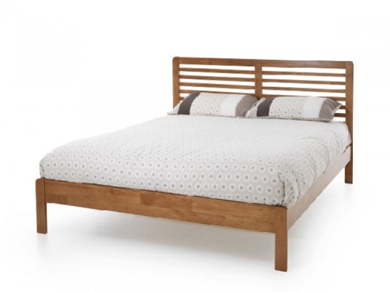 Serene Esther 4ft6 Double Oak Finish Wooden Bed Frame