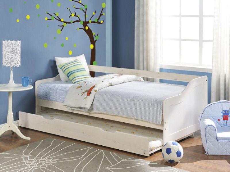 GFW Oregon 3ft Single White Wooden Day Guest Bed Frame