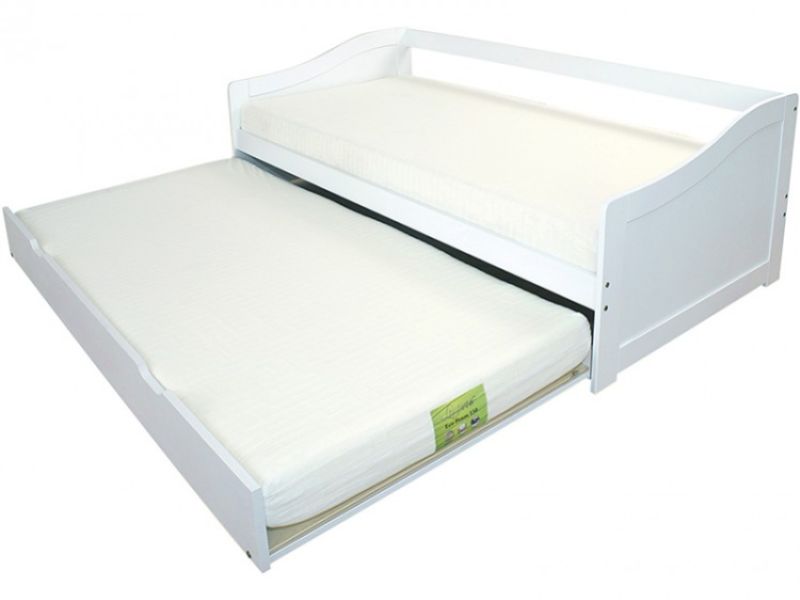 GFW Oregon 3ft Single White Wooden Day Guest Bed Frame