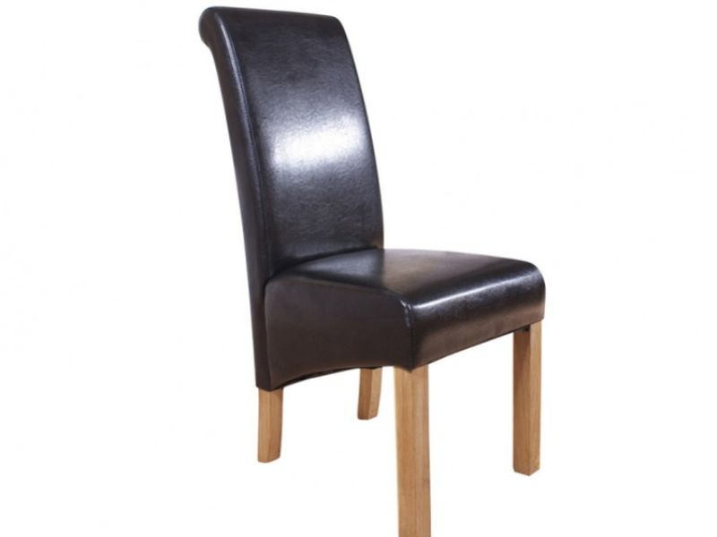 GFW Hudson Pair Of Black Faux Leather Dining Chairs