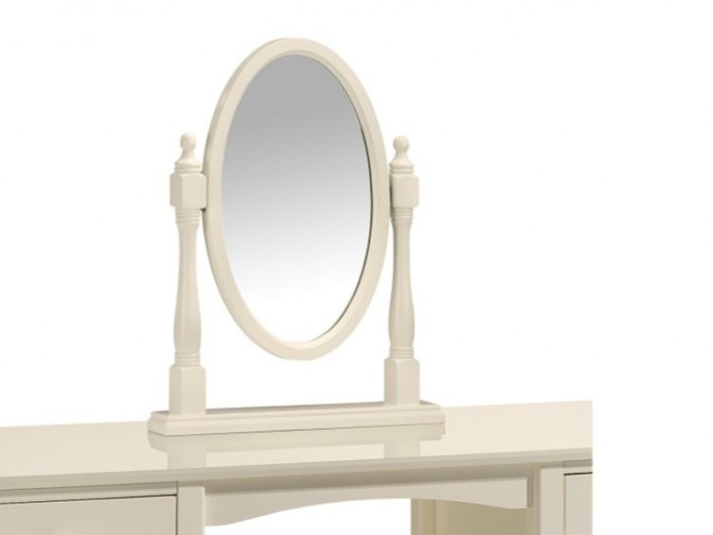 Julian Bowen Josephine Stone White Oval Dressing Table Mirror