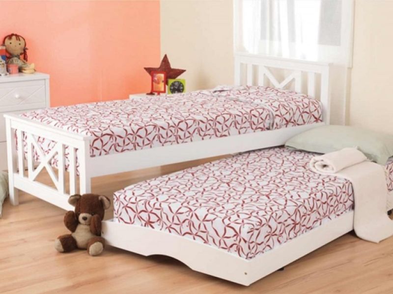 Sweet Dreams Mystery 3ft Single White Wooden Guest Bed Frame