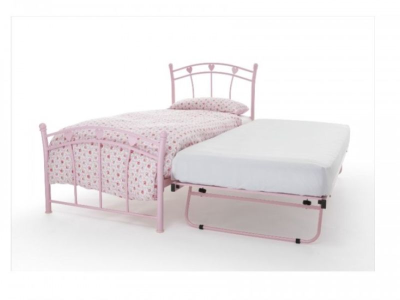 Serene Jemima 2ft6 Small Single Pink Metal Guest Bed