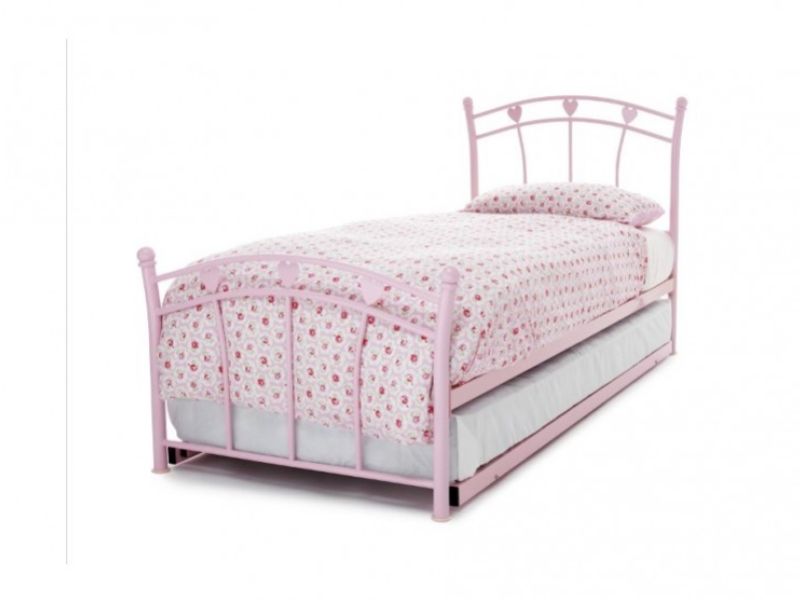 Serene Jemima 2ft6 Small Single Pink Metal Guest Bed