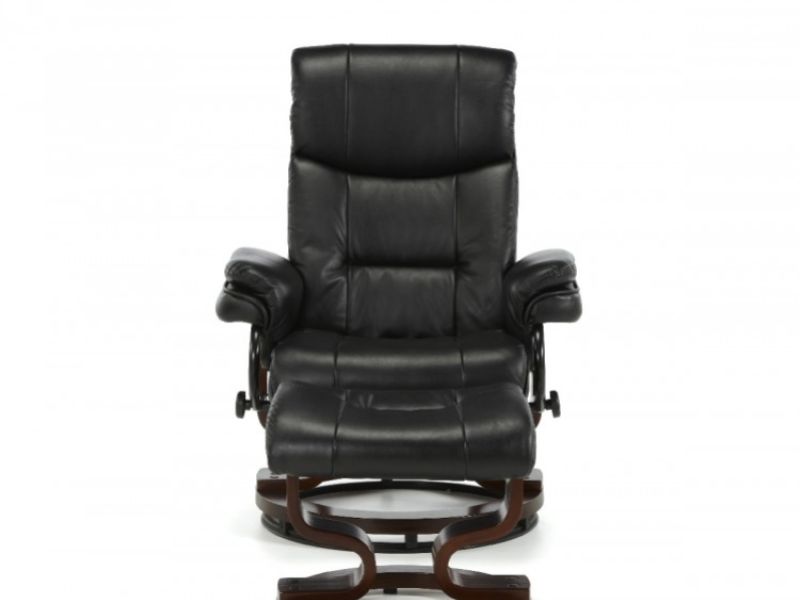 Serene Moss Black Faux Leather Recliner Chair