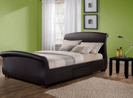 Birlea Barcelona 4ft6 Double Brown Faux Leather Bed Frame with 2 Drawers Thumbnail
