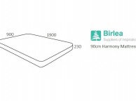 Birlea Harmony 3ft Single Memory Foam Mattress BUNDLE DEAL Thumbnail
