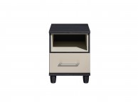 KT Halo Gloss Pale Grey 1 Drawer Bedside Pod Chest Thumbnail