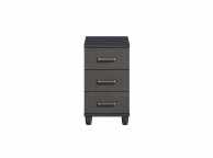 KT Deco Black And Graphite 3 Drawer Narrow Chest Thumbnail