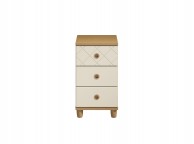 KT Geo Alabaster And Oak Narrow 3 Drawer Chest Thumbnail