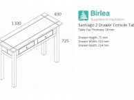 Birlea Santiago 2 Drawer Console Table Thumbnail