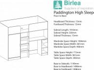 Birlea Paddington High Sleeper Bed White And Oak Thumbnail