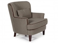Serene Moffat Brown Fabric Check Chair Thumbnail