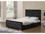 Sleep Design Beaumont 5ft Kingsize Crushed Black Velvet Bed Frame Thumbnail