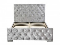 Sleep Design Buckingham 5ft Kingsize Crushed Silver Velvet Bed Frame Thumbnail