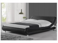 Sleep Design Madrid 5ft Kingsize Black Faux Leather Bed Frame Thumbnail