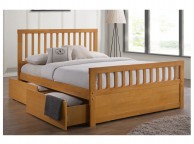 Sleep Design Delamere 5ft Kingsize Honey Oak Wooden Storage Bed Frame Thumbnail