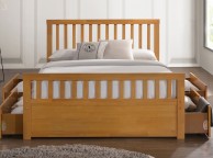 Sleep Design Delamere 5ft Kingsize Honey Oak Wooden Storage Bed Frame Thumbnail