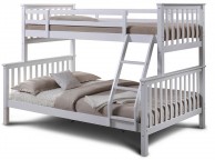 Sleep Design Oscar White Wooden Triple Sleeper Bed Thumbnail
