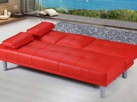 Sleep Design Manhattan Red Faux Leather Sofa Bed Thumbnail